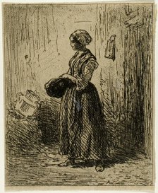 Standing Peasant Woman, 1845. Creator: Charles Emile Jacque.
