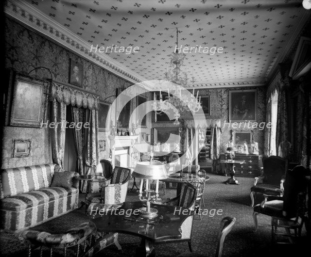 Crimson Drawing-Room, Holland House, Kensington, London, c1896-c1920..  Artist: Alfred Newton & Sons