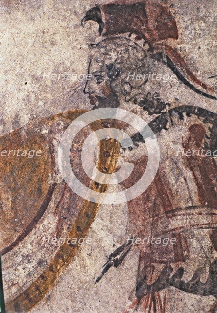 Fresco from the Lucan tomb representing a warrior.