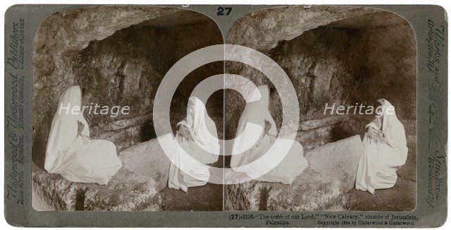 The tomb of Jesus, outside Jerusalem, Palestine, 1904.Artist: Underwood & Underwood