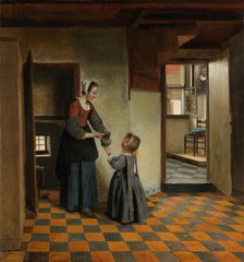 Woman with a Child in a Pantry, c.1656-c.1660. Creator: Pieter de Hooch.