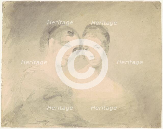 Two Women [recto], c. 1830-1850. Creator: Seth Wells Cheney.
