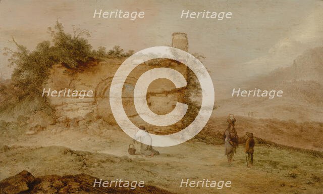 Italian Landscape with Ruins, c1620-1680. Creator: Jacobus Mancadan.