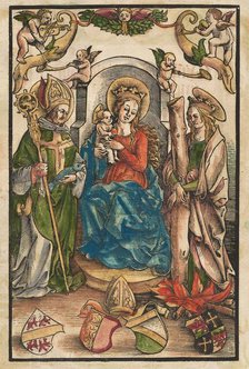The Madonna with Saint Ulrich and Saint Afra [recto], c. 1511. Creator: Urs Graf.