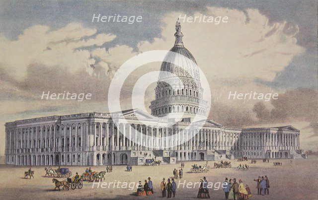 United States Capitol - Washinton, D.C., pub. 1865, Currier & Ives (Colour Lithograph)