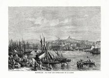 Old port and Notre Dame de la Garde, Marseilles, France, 1879. Artist: Unknown