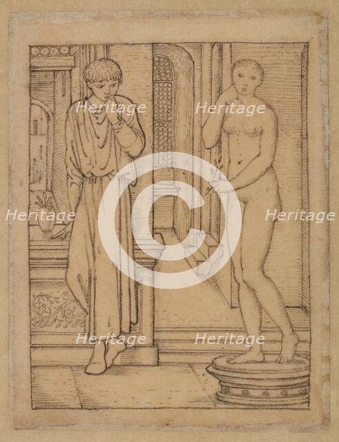 Pygmalion and the Image - Study for Pygmalion gazing at the Image, 1867. Creator: Sir Edward Coley Burne-Jones.