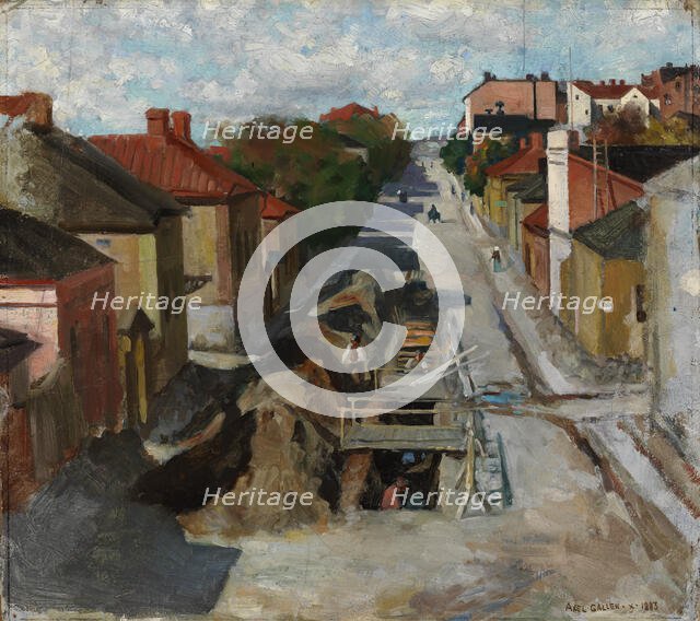 View from Fredrikinkatu, 1883. Creator: Akseli Gallen-Kallela.