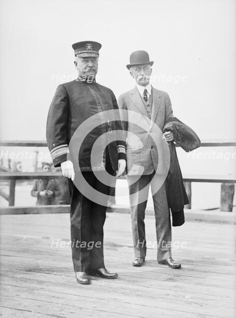 Fisk, Bradley A. as Rear Admiral and First Chief of Naval Operation, Right, with Rear..., 1914. Creator: Harris & Ewing.