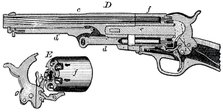 Sectional view of the Colt revolver, c1880. Artist: Unknown