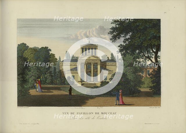 Vue du pavillon de Monceau, prise du côté de l'entrée, 1817-1824. Creator: Courvoisier-Voisin, Henri (1757-1830).