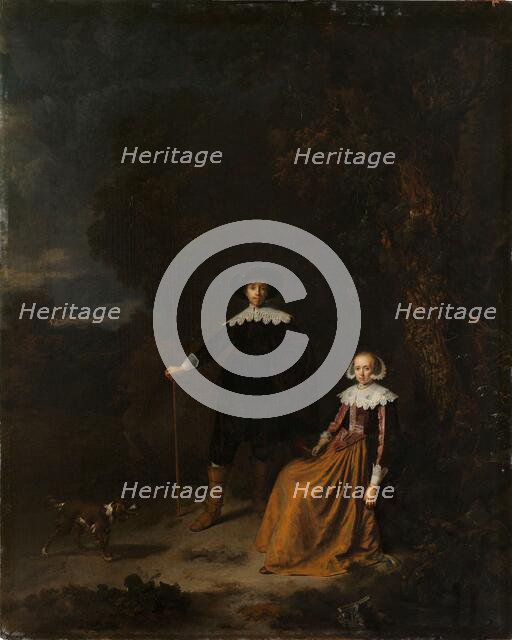 Portrait of a Couple in a Landscape, 1630-1675. Creator: Gerrit Dou.