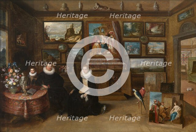 Portrait of a Family in a Collector's Cabinet, 1628-1629. Creator: Frans Francken II.