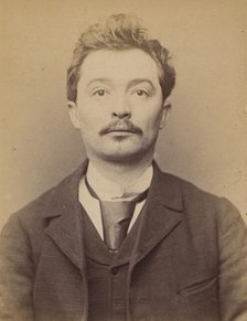 Theuriet. Jean Baptiste. 30 ans, né à Lyon. Gérant-coiffeur. Anarchiste. 2/3/94., 1894. Creator: Alphonse Bertillon.