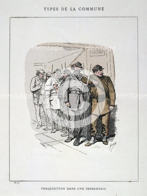 'Perquisition dans une Imprimerie', Paris Commune, 1871.  Artist: Anon