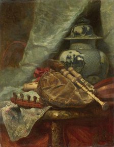 Still Life with Bagpipes, 1850-1881. Creator: Adolphe Mouilleron.