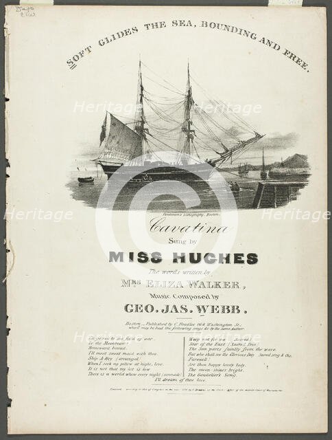 Soft Glides the Sea, Bounding and Free, 1837. Creator: Robert Salmon.