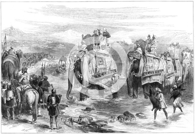 'Arrival of the Prince of Wales at Jummoo, Cashmere', 1876. Artist: Unknown