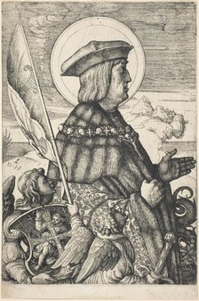 Emperor Maximilian I in the Guise of Saint George, c. 1509/1510. Creator: Daniel Hopfer.