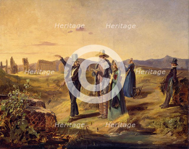 Englishmen in the Campagna, ca 1835. Creator: Spitzweg, Carl (1808-1885).