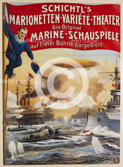 Schichtl's Puppet Theater - The Original Marine Spectacles, c. 1910. Creator: Friedländer, Adolph (1851-1904).