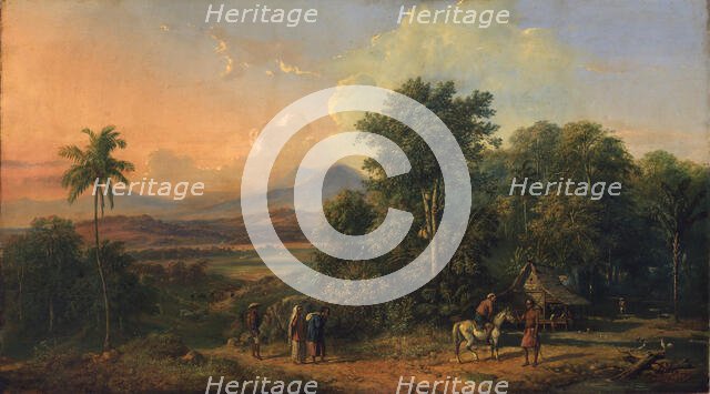 Forest and Native House, 1860. Creator: Raden Saleh.