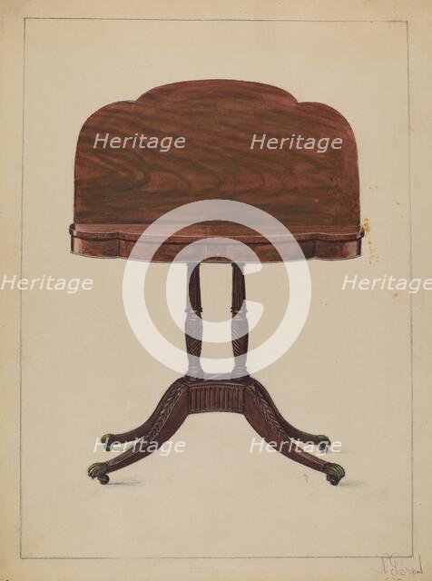 Table Pedestal, c. 1939. Creator: Nicholas Gorid.