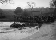 MG PA driving through a ford during a motoring trial, 1936. Artist: Bill Brunell.