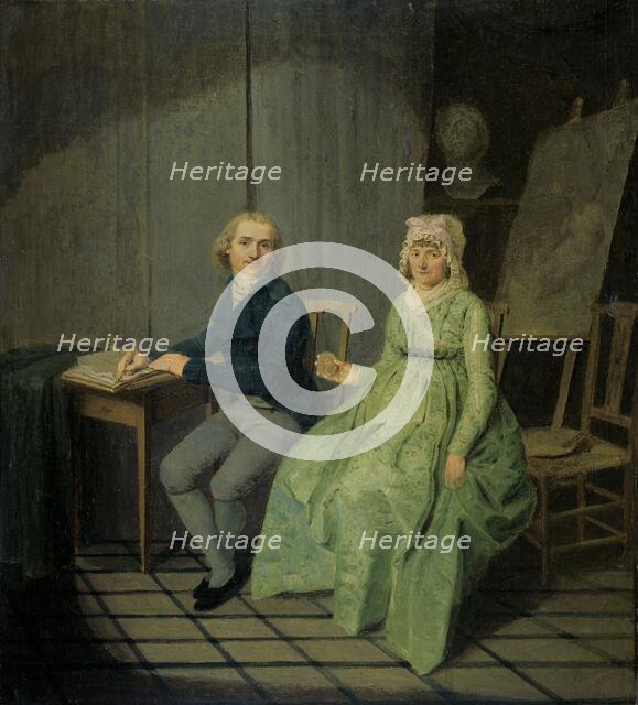 Self-portrait of Wybrand Hendriks (1744-1831), with his wife Agatha Ketel (1736-1802), 1791.  Creator: Wybrand Hendriks.