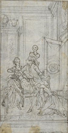 Study for Vignette-Frontispiece in Charles-Simon Favart's "L'Amitié à l'Epreuve", c. 1771. Creator: Hubert Francois Gravelot.