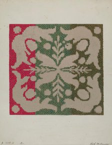 Coverlet (Wool), c. 1937. Creator: Ruth M. Barnes.