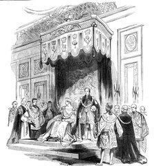 Enthronization of the Queen as Sovereign of the Order of the Garter, 1844. Creator: Stephen Sly.
