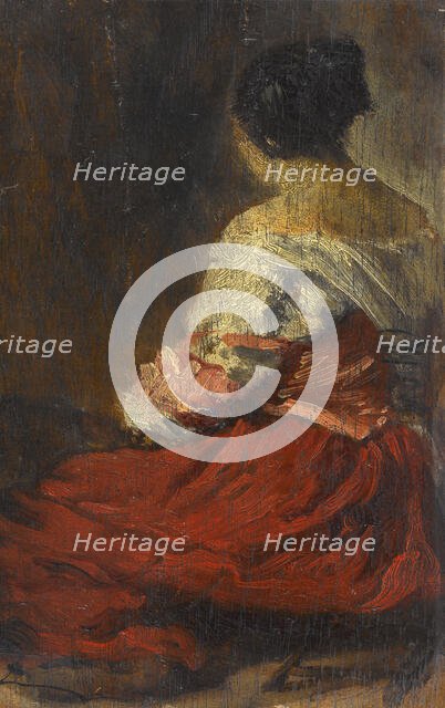 La jupe rouge, between 1845 and 1848. Creator: Felix Francois Georges Philibert Ziem.