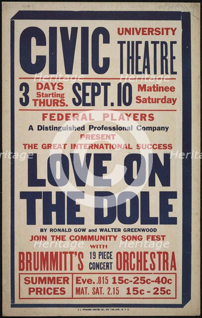Love on the Dole, Syracuse, NY, 1936. Creator: Unknown.