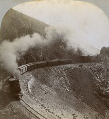 Rounding the curves on Marshall Pass, Colorado, USA, 1898.  Artist: BL Singley
