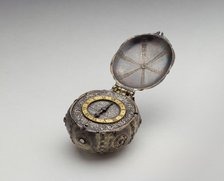 Oval silver and gold watch, 16th-17th century. Artist: Unknown.