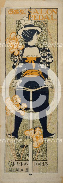 Salon Pedal (Advertising Poster), 1897. Artist: Riquer Inglada, Alejandro de (1856-1920)