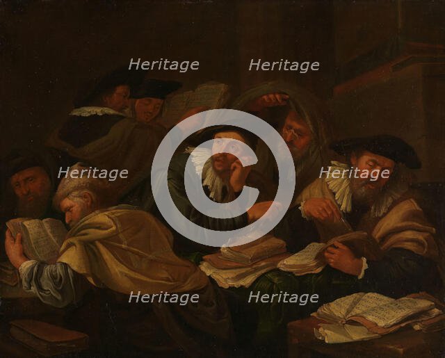 Malediction Being Read in the Synagogue, probably end of 1670s. Creator: Jacob Toorenvliet.