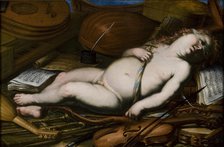 Cupid Among Musical Instruments, Mid of 17th century. Artist: Anonymous  