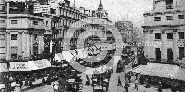 Regent Circus (Oxford Circus), London, 1880s, (1926-1927). Artist: Unknown