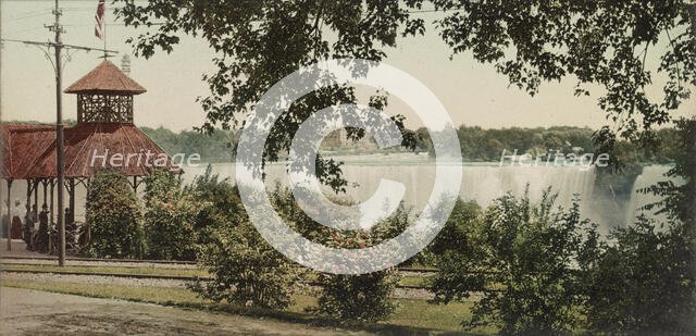 Niagara, Falls from American shore, ca 1900. Creator: Unknown.