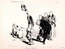 La Caricature (Journal) N.218. La Première Blessure, 1835. Creator: Honore Daumier.