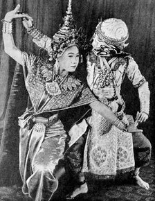Burmese dancers, 1936. Artist: Fox
