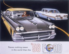 Poster advertising the Ford Fairlane car, 1958. Artist: Unknown