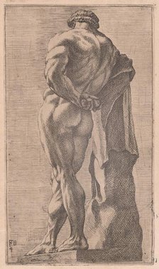 The Farnese Hercules, seen from behind [plate 4], 1638. Creator: François Perrier.