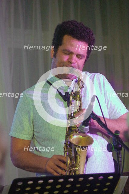 Greg Ward, Linda May Han Oh Quartet, Watermill Jazz Club, Dorking, Surrey, 26 Oct 2021. Creator: Brian O'Connor.