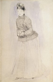 'Woman with a Muff', c1883-c1884.  Artist: Pierre-Auguste Renoir