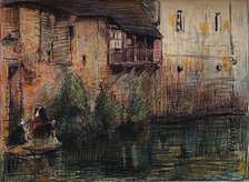 'Canal Scene, Quimperle', c1907.  Artist: William Henry Charlton.