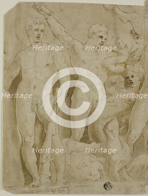 Ancient Sarcophagus Relief with the Labors of Hercules, 1521-1556. Creator: Girolamo da Carpi.