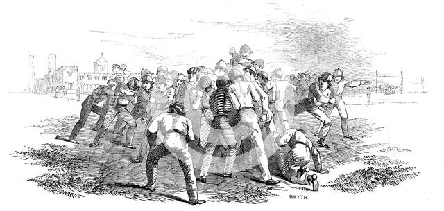 Foot Ball at Rugby, 1845. Creator: Smyth.
